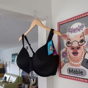 ❤️ 38H NWT - Vanity Fair Beauty Back 4-Way Stretch Full Figure Black Bra 38 NEW